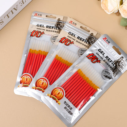 12pcs Zhongxuan 366 Red Retractable Refills 0.5mm Smooth Writing Office & School Supplies M.82