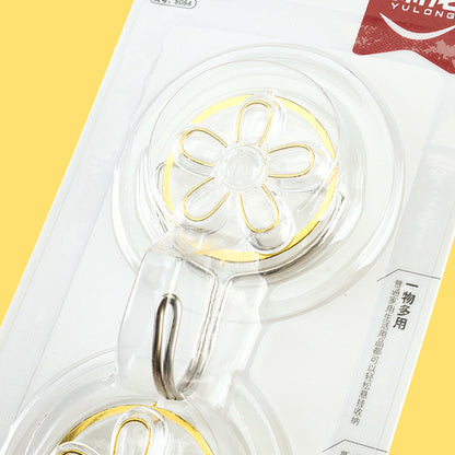 Yulong Model 8084 Adhesive Hooks - 2 Pcs, Golden Rim Bear & Butterfly Design (180 Units) M.16
