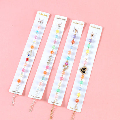 Colored Beads and Diamond Bracelet  M.43