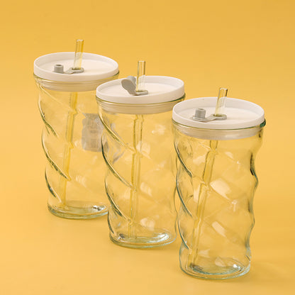Spiral - straw Glass Cup (450ml) M.17