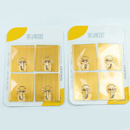 Model JDL-919 Adhesive Hooks - 4 Pcs Golden Trace-Free Type M.16