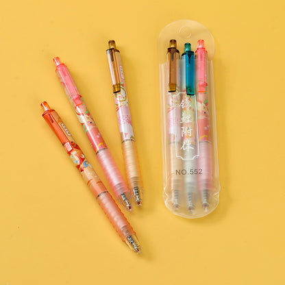 Ivanster 078 "Koi Blessing" Set of 3 Problem - Solving Gel Pens (Insert Box). The pens are named "Koi Blessing", packed in an insert box, perfect for intense study. M.82