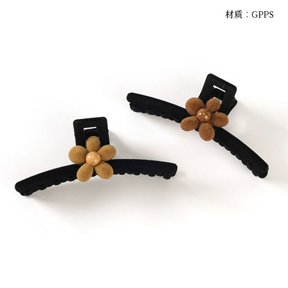 M42 5.12 Inch Large Hair Claw with Flocked Flower Accessory