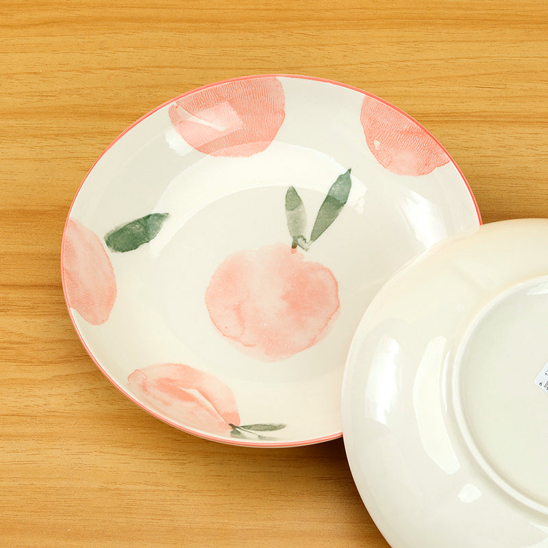 8 - inch Ruyi - shaped Plate of Mingxin (with Peach Pattern) M.66 JPDB