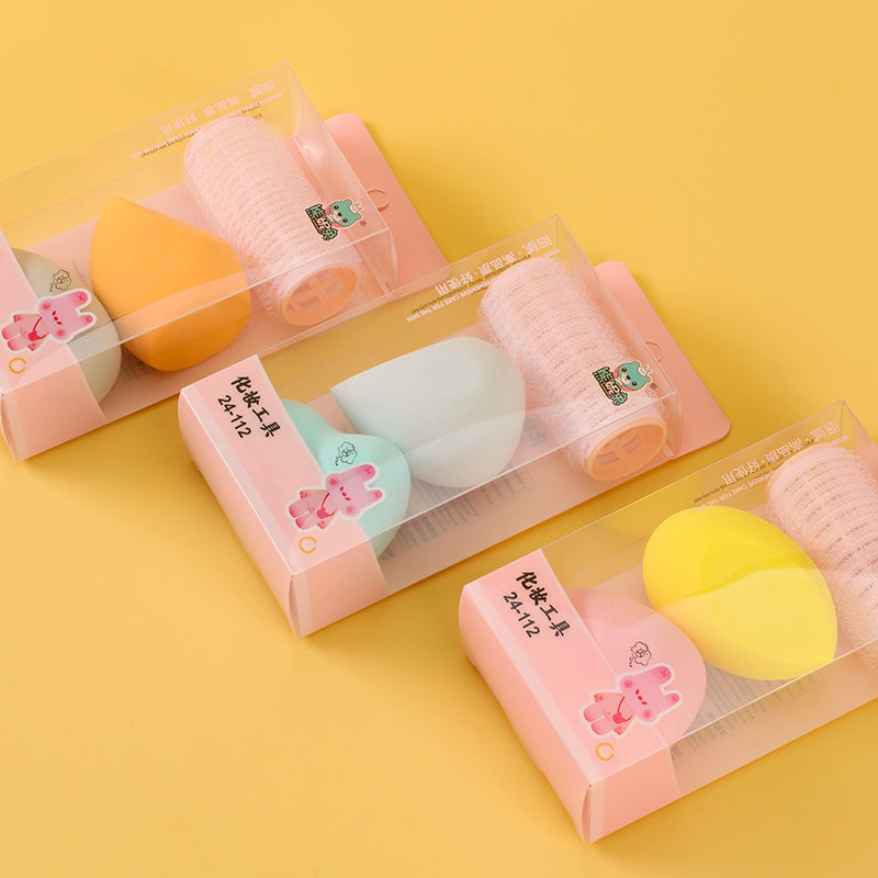 112 Set de rizador adhesivo y borla con forma de gota de agua M.50 