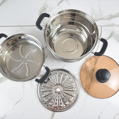 Model 3333 Tongtianxiang 30cm Double-Layer Steamer with Glass Lid M.61 JPDB