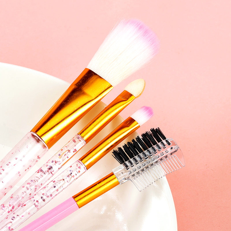 X-2003 Juego de cuatro brochas de maquillaje con mango de cristal M.50 