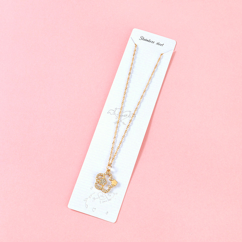 Hollow Full - Diamond Flower Necklace M.43