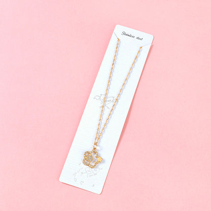 Hollow Full - Diamond Flower Necklace M.43