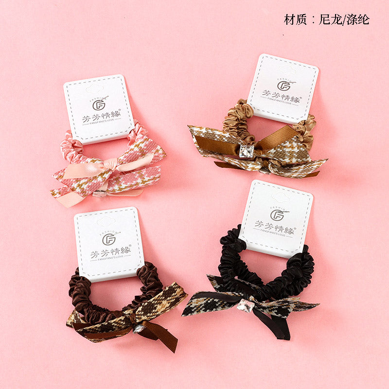 M42 Two Large Bowknot Fabric Hair Ties