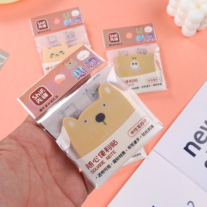 Xianfeng 8697 Glitter Animal Sticky Notes Cute Bear/Rabbit Shape 80g Thick Paper for Students & Families M.81