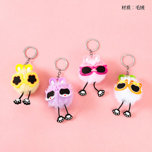 Cartoon Dangling Sunglasses & Pom-pom Bag Charm M.41 M.46 M.72
