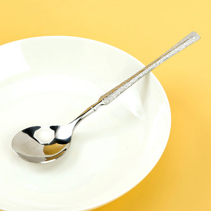 6449 Crown Rabbit Hammered Waist-Designed Round Spoon M.66