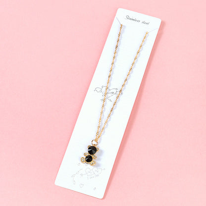 Exquisite Zircon Bear - shaped Necklace M.43