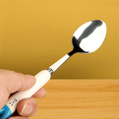 HSA-7 Scallion Pattern Ceramic Handle No.2 Pointed Spoon M.66