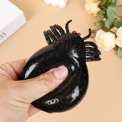 Bagged Black Spider Stress Relief Squishy Toy Soft Silicone Slow Rebound for Adults & Kids M.08