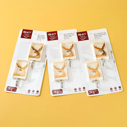 Qiaoxiaoya Model 9306 Adhesive Hooks - 2 Pcs Moose Design M.16