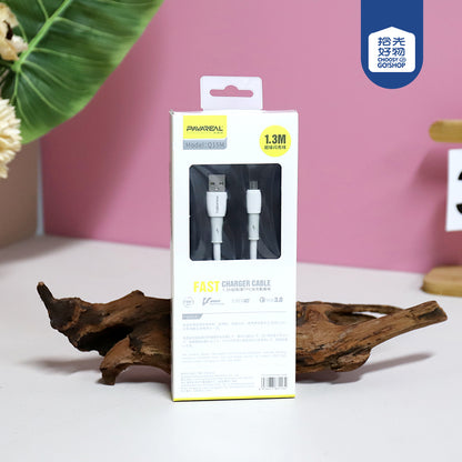 1.3m Ultra-soft & Flexible TPE Fast Charging Data Cable - Model Q15M (Android Compatible) A12JPDB