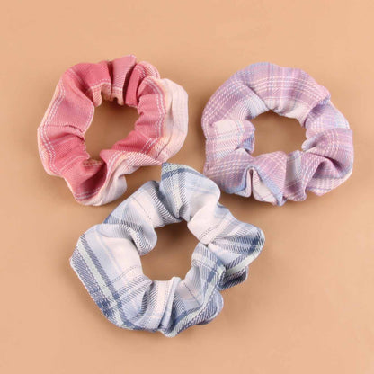 M42 Same-Style Plaid Hair Scrunchie - Soft Elastic for Daily Ponytails