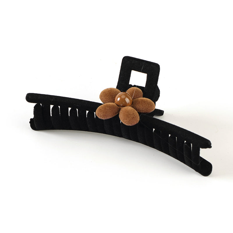M42 5.12 Inch Large Hair Claw with Flocked Flower Accessory