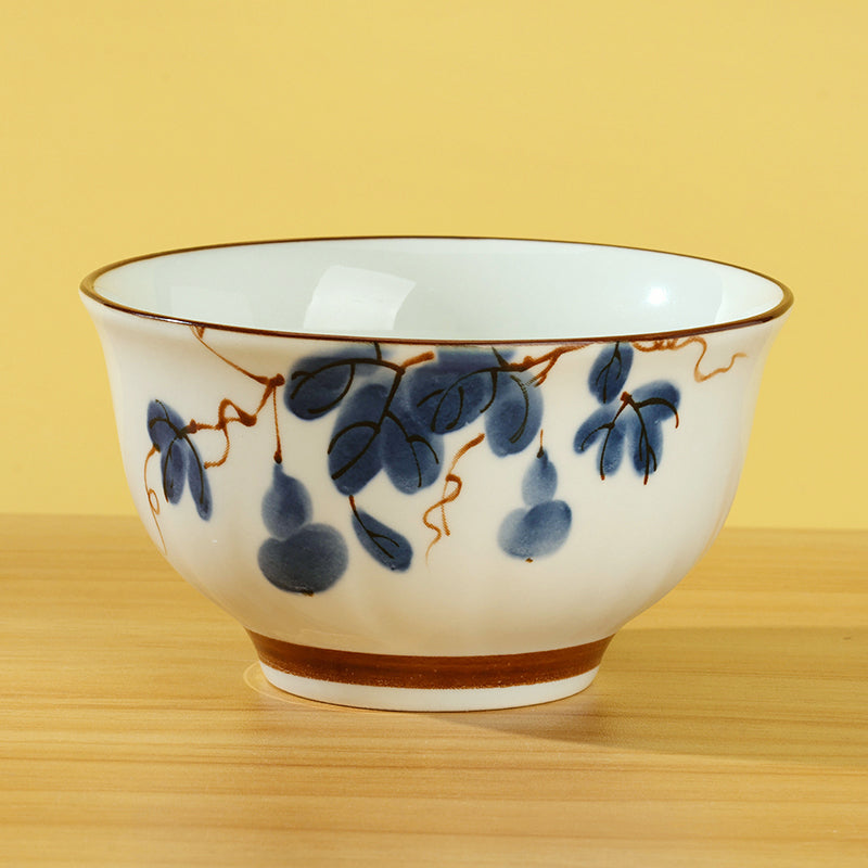 4.7-inch Rose-patterned Gourd Bowl (1487) M.66 JPDB