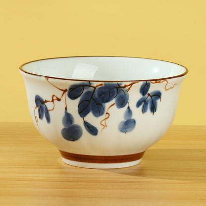 4.7-inch Rose-patterned Gourd Bowl (1487) M.66 JPDB