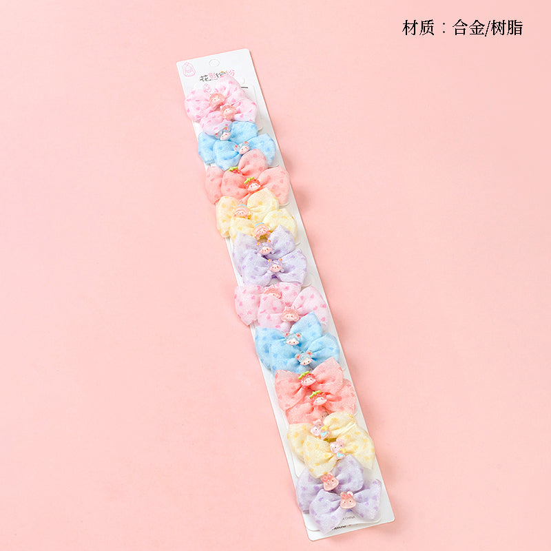 M42 Pinzas para el pelo con lazo de dibujos animados de tira larga para niños 