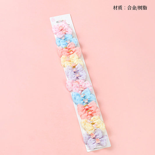 M42 Long Strip Cartoon Bowtie Accessory Hair Clips for Kids