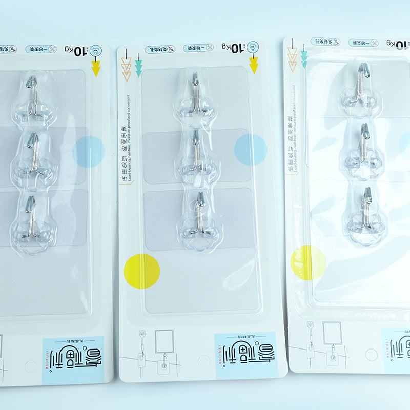 Brand Ruifuli Model 222 Adhesive Hooks - 3 Pcs Trace-Free Type M.16