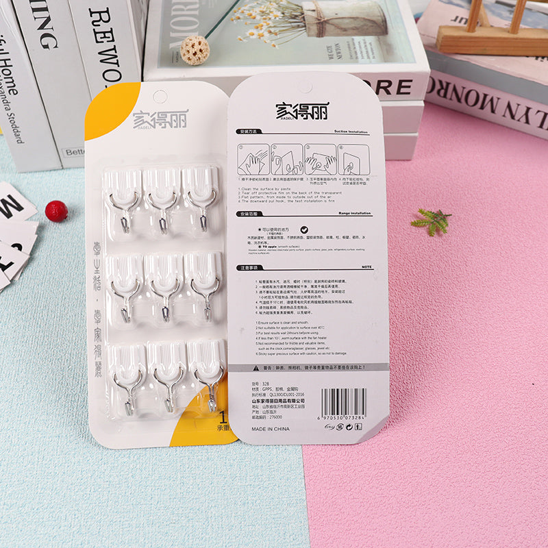 Model JDL-328 Adhesive Hooks - 9 Pcs M.16