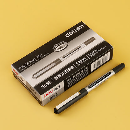 Deli (Sold Individually) S656 - Q1 Fluid - tip Roller Pen (0.5mm, Black) M.82