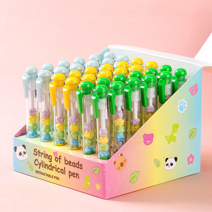 Charming JS - Z28 Flower - and - Rice - Bead - themed Click - action Gel Pen! Adorned with flower and rice bead elements, it adds a touch of cuteness to writing. M.82