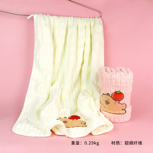 M.25 JPDBModel 6720 Ruyi Bear Coral Fleece Bath Towel (70cm×140cm)
