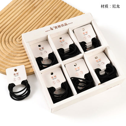 M42 Boxed 5 Black Hair Ties - Elastic & Non-Slip for Daily Ponytails