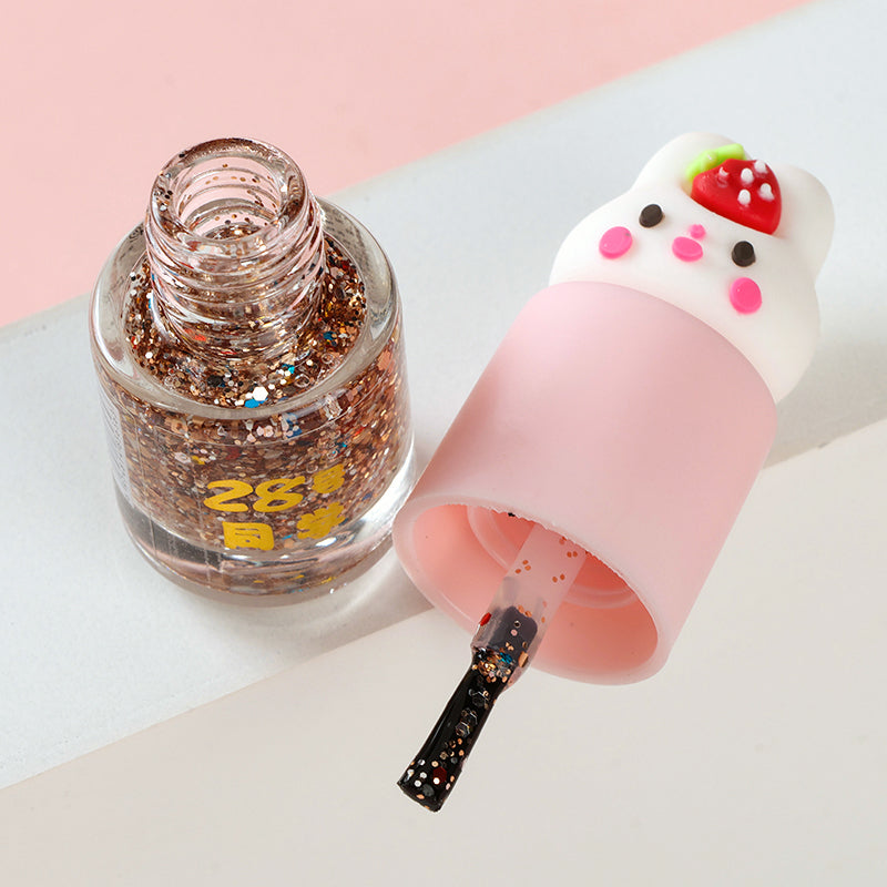 Cartoon Strawberry Rabbit Peel-Off Nail Polish (Colorful) M.51