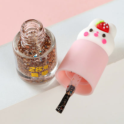 Cartoon Strawberry Rabbit Peel-Off Nail Polish (Colorful) M.51