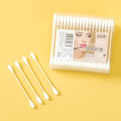 M.27-J-0083 Stereo Square Bamboo Stick Cotton Swabs 100 Pieces