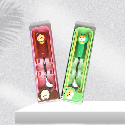 Cute Pet - themed Spoon and Chopsticks Tableware Set with Lids M.66 JPDB