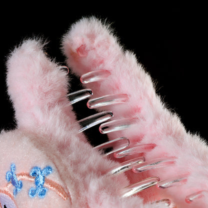 M42 4.33 Inch Large Hair Claw with Plush Chinese-Style Embroidery