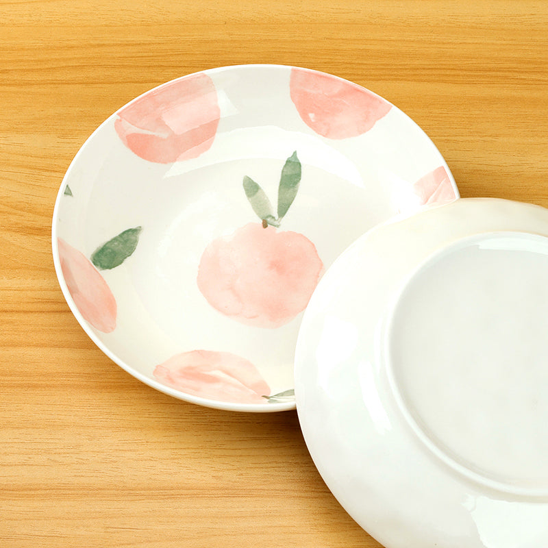 8 - inch Printed Rainstone Plate (with Peach Pattern) M.66 JPDB