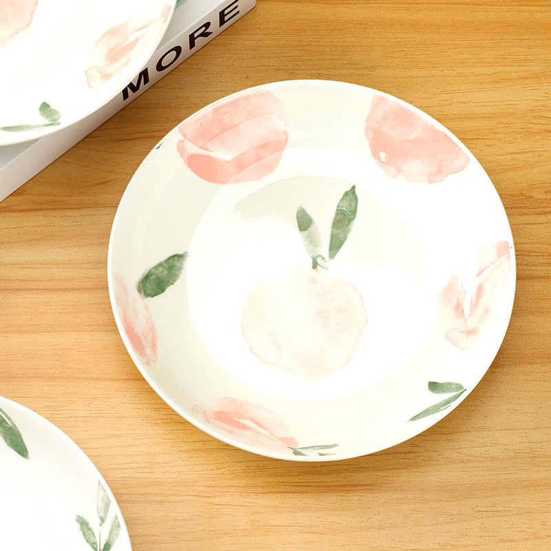 7-inch Printed Rain-Stone Plate (with Peach Pattern) M.66 JPDB