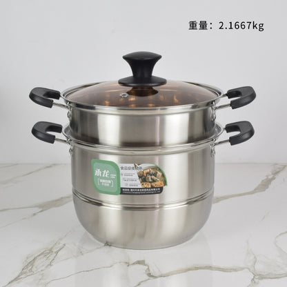 Model 3332 Tongtianxiang 28cm Double-Layer Steamer with Glass Lid M.61 JPDB