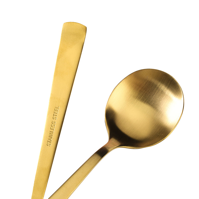 Gold-Plated Yalue Curved-Handle No.2 Round Spoon M.66