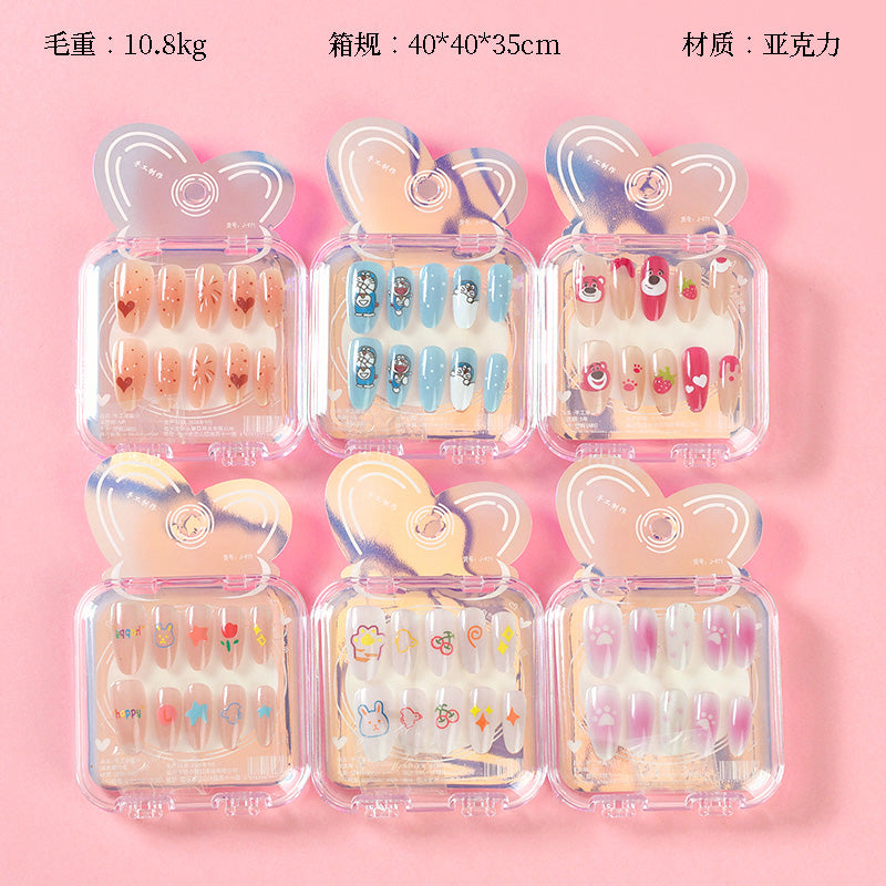 971 Cartoon Cat's Eye Printed Fake Nails M.52