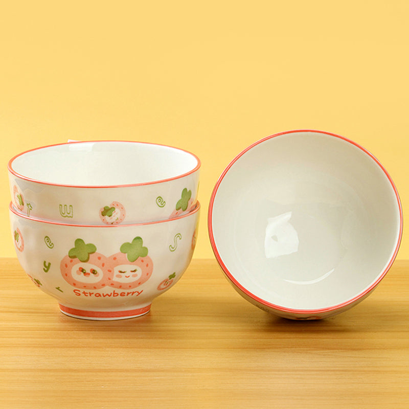 5-inch Mingxin Rainstone Bowl with Adorable Strawberry Pattern M.66 JPDB