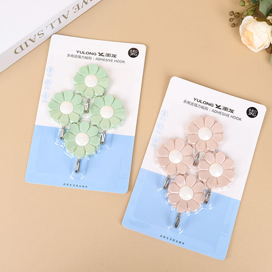 Yulong Model 8064 Adhesive Hooks - 4 Pcs Chrysanthemum Design M.16
