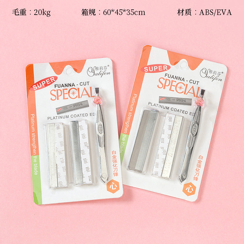 Juego de cuchilla para recortar el vello de hombros y pinzas para cejas M.50 