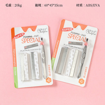 Juego de cuchilla para recortar el vello de hombros y pinzas para cejas M.50 