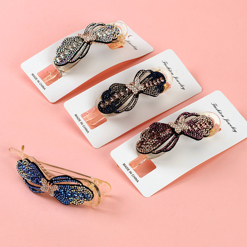 M42 Nuevo - estilo - pinza banana con forma de mariposa y diamantes de imitación 