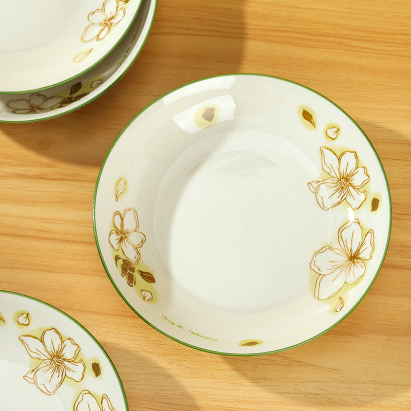 Yongfeng 7 - inch Fruit Platter (Bamboo and Ice - white Magnolia) M.66 JPDB